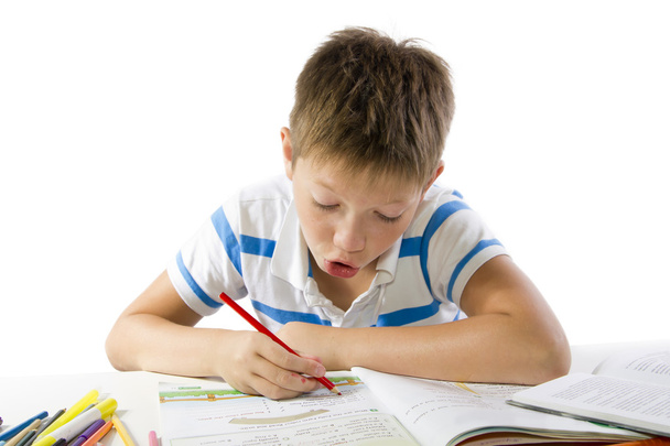 Child making the homework - Φωτογραφία, εικόνα