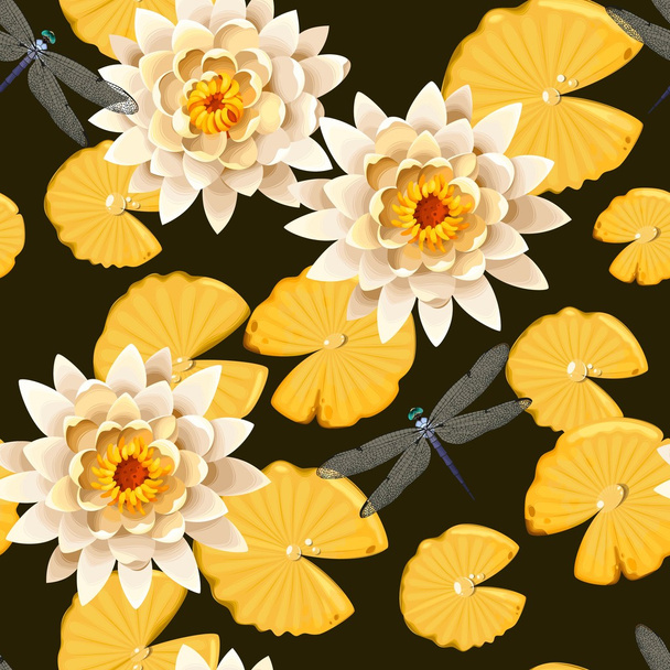 Seamless carps and lotus - Vettoriali, immagini