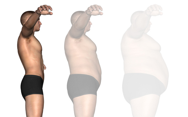 το υπερβολικό βάρος λεπτό ο άνθρωπος του vs - Φωτογραφία, εικόνα