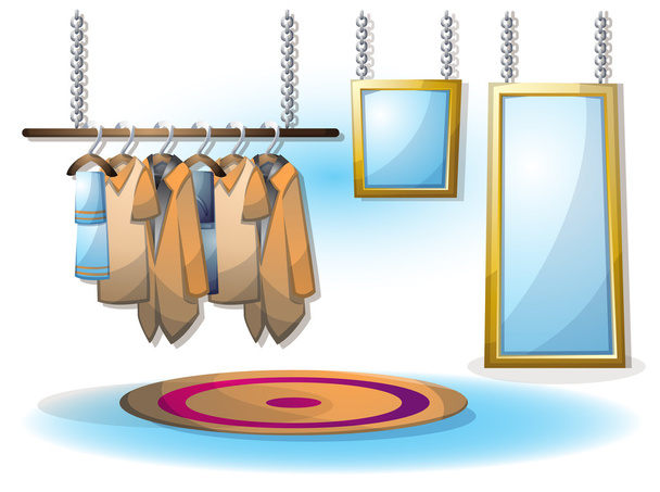 desenho animado vetor ilustração interior sala de roupas com camadas separadas
 - Vetor, Imagem
