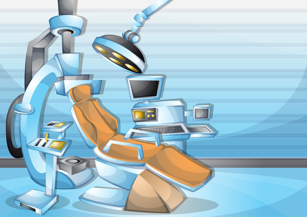 illustration vectorielle de dessin animé salle d'opération de chirurgie intérieure avec couches séparées
 - Vecteur, image