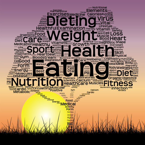 health text word cloud as tree - Photo, Image