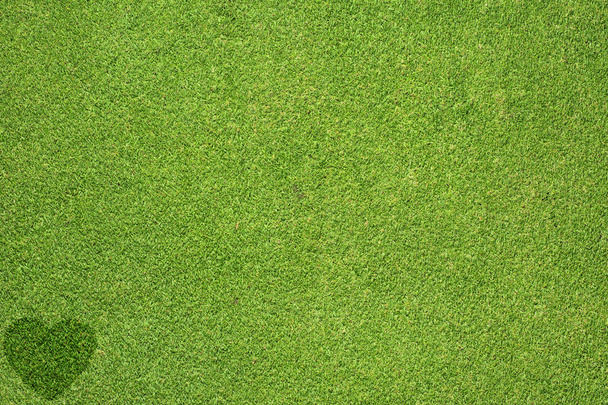 Icono del corazón sobre hierba verde textura y fondo
 - Foto, imagen