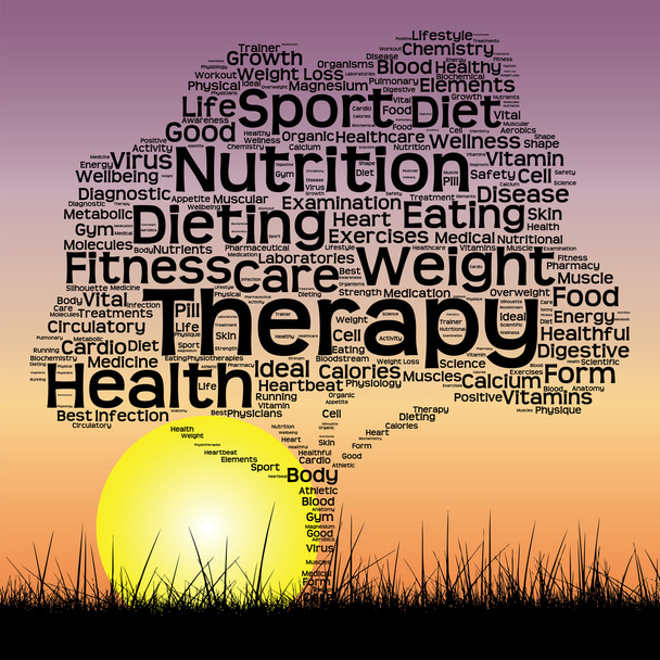 health text word cloud as tree - Photo, Image