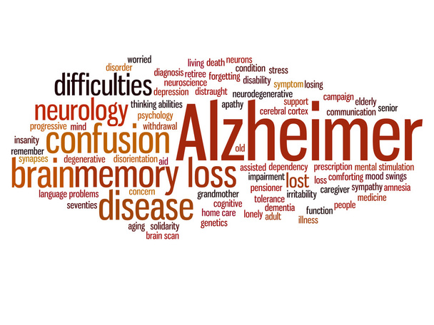 Σύννεφο λέξης νόσου Αλτσχάιμερ - Φωτογραφία, εικόνα