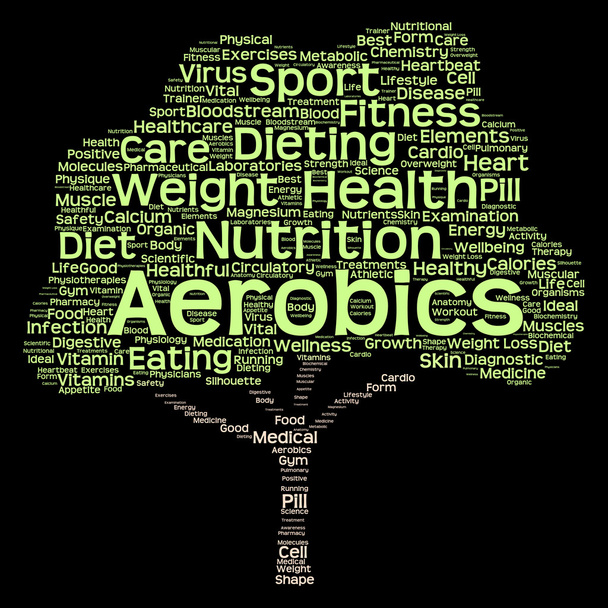 diet green text word cloud  - Photo, Image