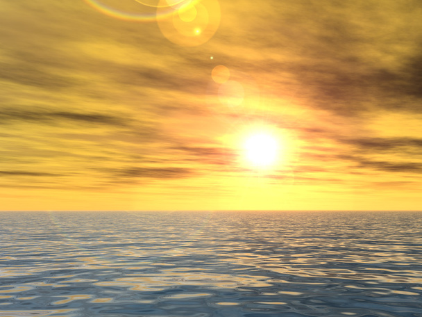  zachód słońca z słońce blisko horyzontu - Zdjęcie, obraz