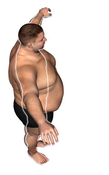  overgewicht vs slim fit man  - Foto, afbeelding