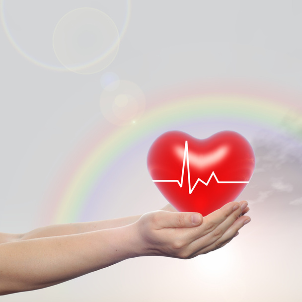 piros emberi szív jel  - Fotó, kép