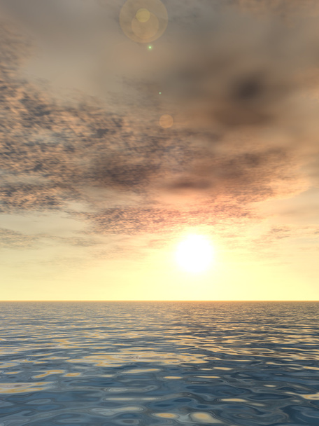  západ slunce v blízkosti horizontu - Fotografie, Obrázek