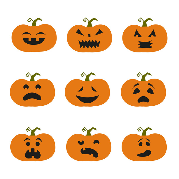 Halloween pumpkin icons.  - Vector, Imagen