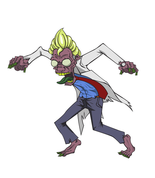 Zombie vector. Monster in Halloween night - Vector, Image