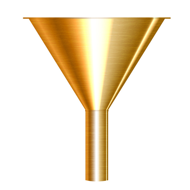 Vector illustration of gold funnel - Wektor, obraz