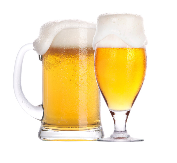 Frosty glass of beer isolated - Foto, imagen
