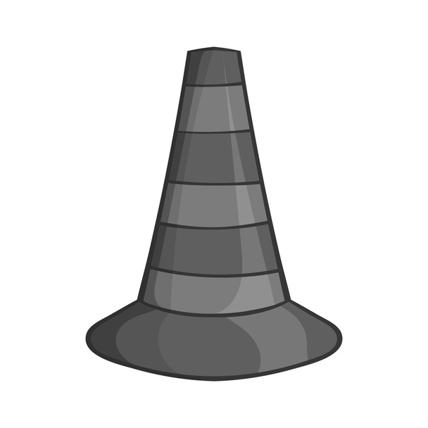 Safety cones icon, black monochrome style - Vector, Image