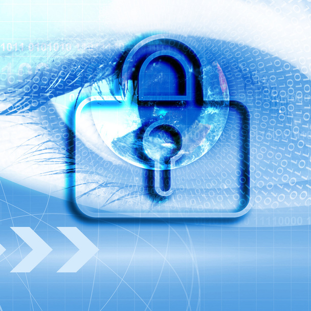 Internet ασφαλείας επιχειρηματική ιδέα φόντου σε μπλε χρώμα - Φωτογραφία, εικόνα