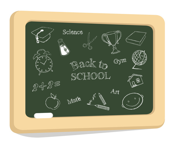 Школьные иконки на доске
 - Вектор,изображение