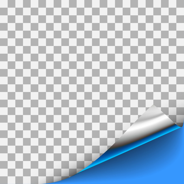 Серебристый свернутый угол с синим фоном
 - Вектор,изображение