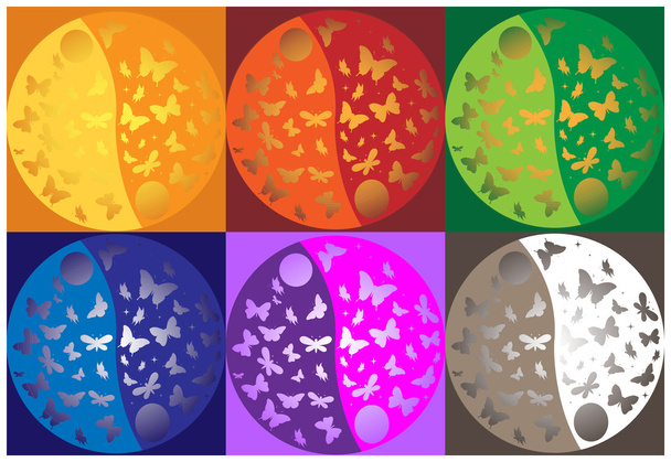 Yin Yang színes pillangók - Fotó, kép