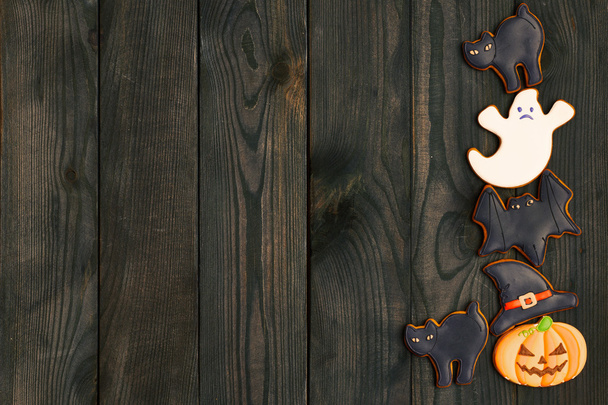 Halloween gingerbread cookies background - Photo, Image