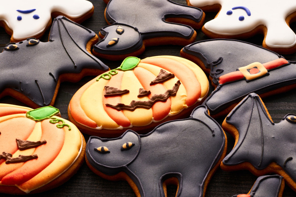 Halloween gingerbread cookies background - Photo, Image