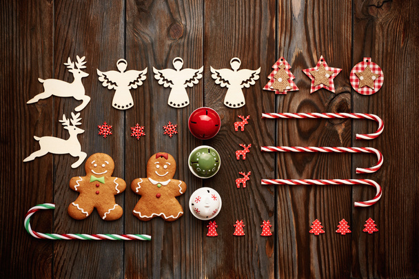gingerbread cookies and decorations - Photo, Image