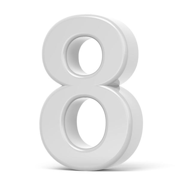 3D rendering white number 8 - Photo, image