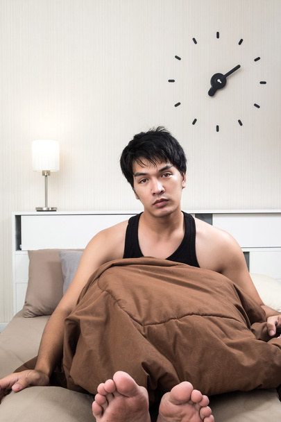 Asian man just woke up in the morning - Photo, Image