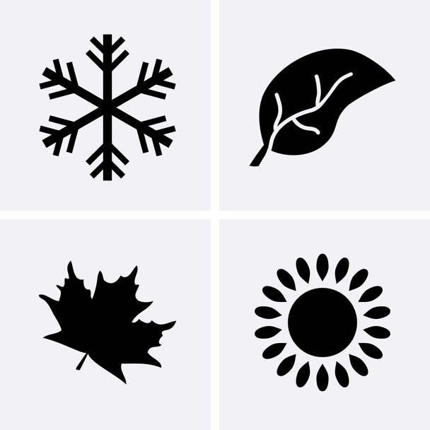 Season icons set - Vetor, Imagem