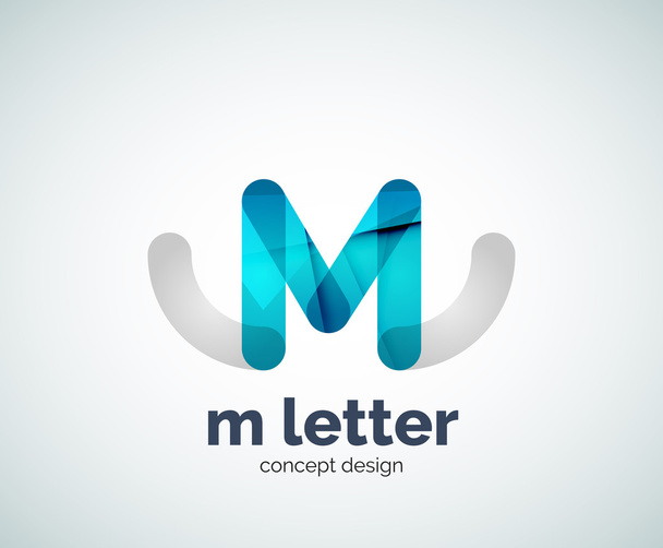 mm logo vector modern initial swoosh circle blue and red Stock