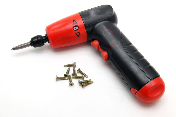 battery wireless screwdriver and set of screw - Fotografie, Obrázek