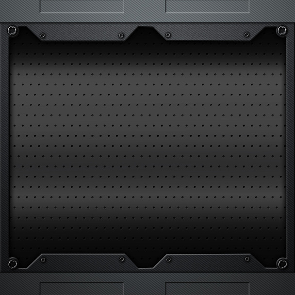 scifi wall. black carbon fiber wall and rivet. metal background  - Photo, image
