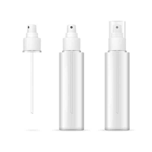 Transparent Plastic Bottle Spray Cosmetic Container. Vector - Vector, imagen
