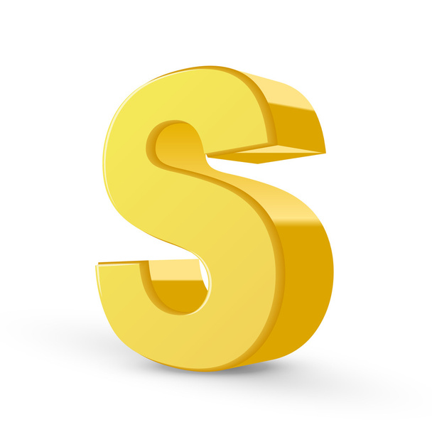 3d yellow letter S  - Vecteur, image