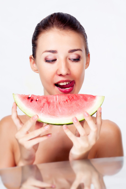 Girl with watermelon - Фото, зображення