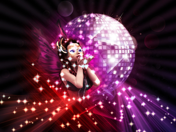 Girl on Disco party - Photo, Image