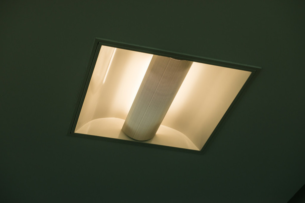 modern fluorescent lamp on ceiling - Daylight white balance processing - Photo, Image