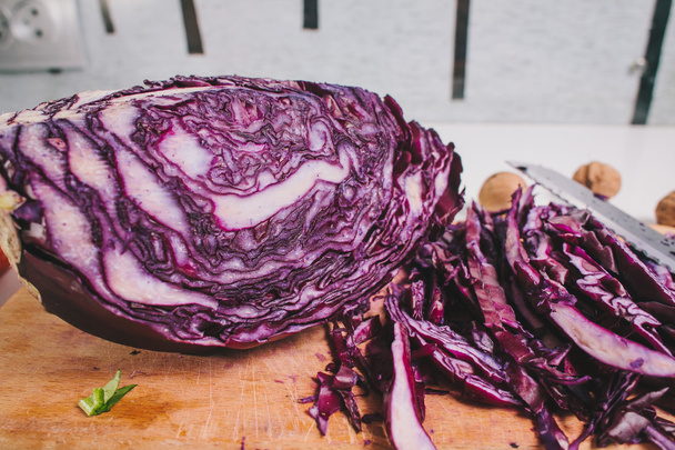 Vegetarian salad with purple cabbage. - Photo, Image