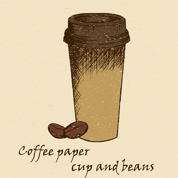 Sketch illustration of coffee cup - Vektor, kép