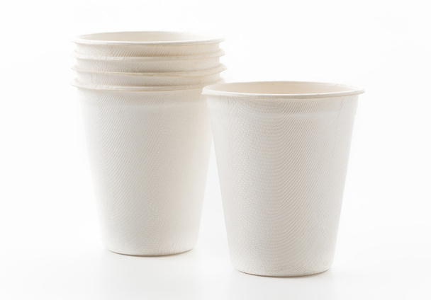 paper cup on white background - Φωτογραφία, εικόνα
