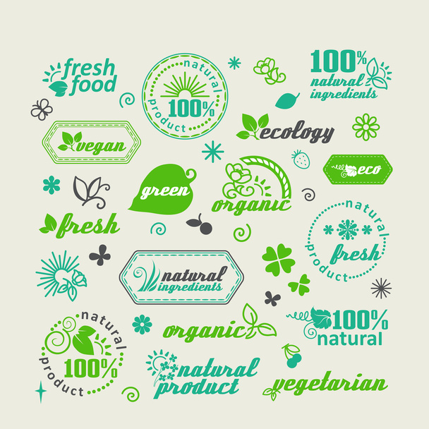 Prvky pro design - přírodní produkty a potraviny. - Vektor, obrázek