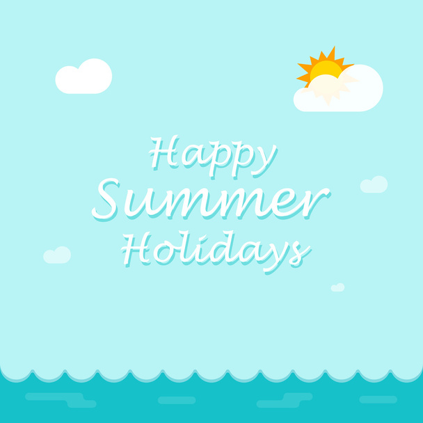 Happy summer holiday background for banner poster design - Vetor, Imagem