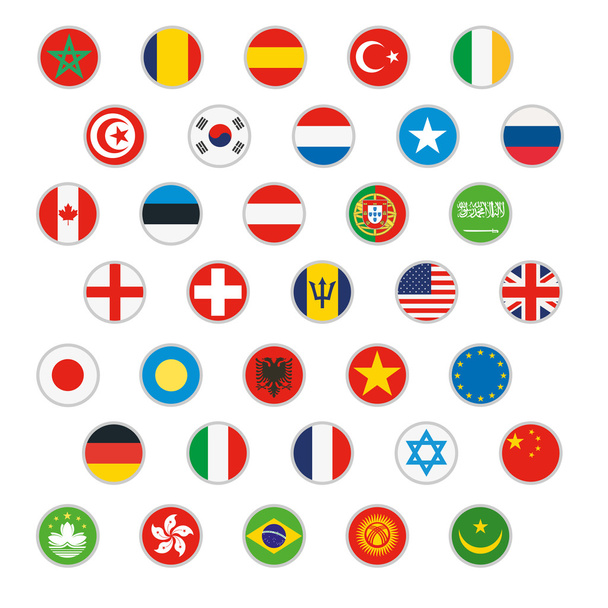 Flags of world Vector icons set - Vector, Imagen
