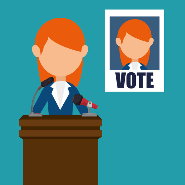 cartoon elections vote design - Vector, Image