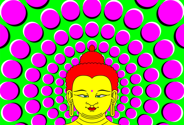 Pszichedelikus Buddha mozgó háttér - Vektor, kép