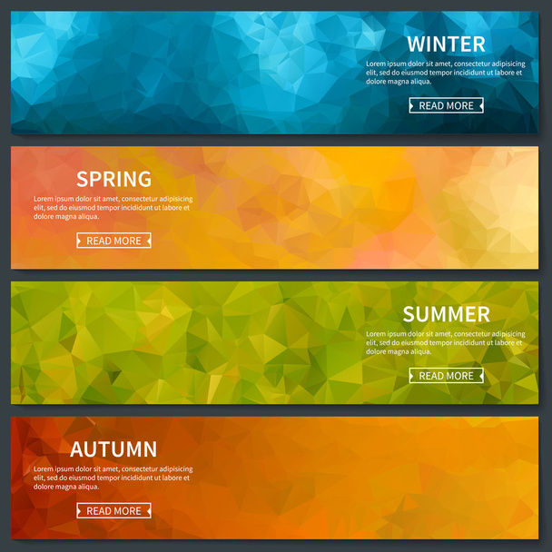 4 つの季節のテンプレート - ベクター画像