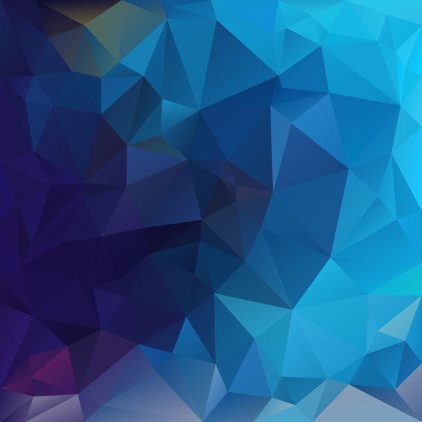 vector abstract irregular polygon background with a triangular pattern in dark blue sea colors - Vector, Image