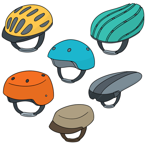conjunto vetorial de capacete de bicicleta
 - Vetor, Imagem