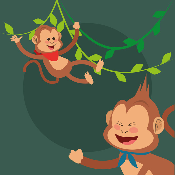 джунглях мавп мультфільм
 - Вектор, зображення