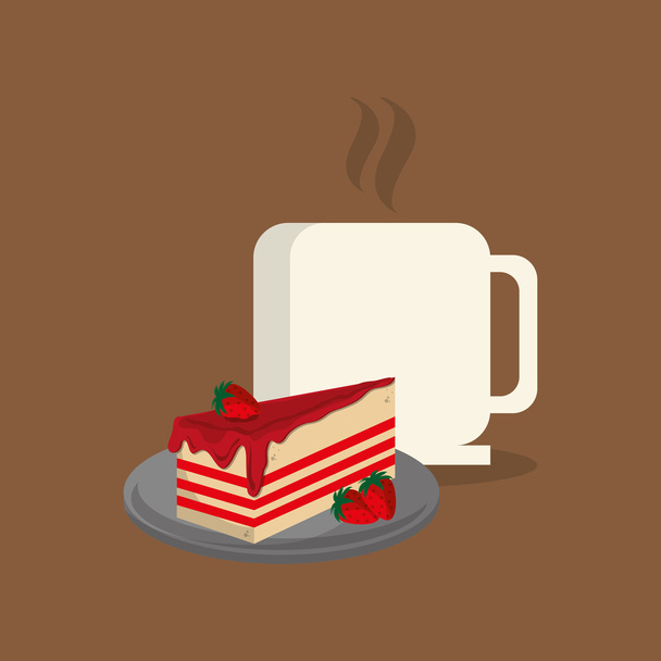 coffee and pastry image - Вектор,изображение